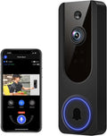 Timbre de Video Inalámbrico con Detección por IA, Visión Nocturna, Audio Bidireccional, Almacenamiento en la Nube para Seguridad Interior/Exterior