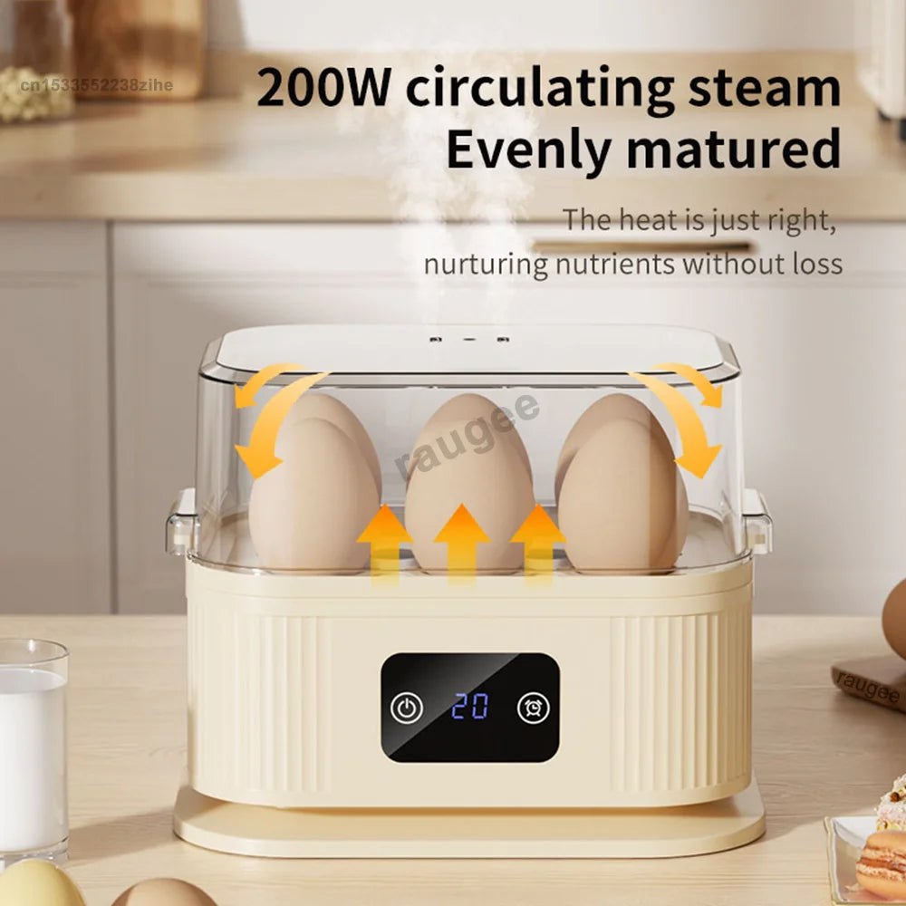 Egg Cooker with Auto Shut Off Electric Egg Cooker Steamer 6 Eggs Capacity Soft Medium Hard Boiled Egg Cooker Breakfast Machine