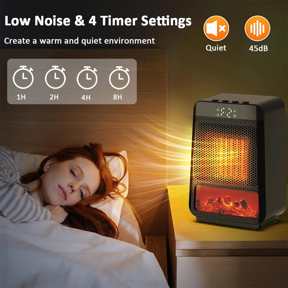 Calentador eléctrico de sobremesa con ventilador de aire caliente con termostato para el hogar, el dormitorio y la oficina