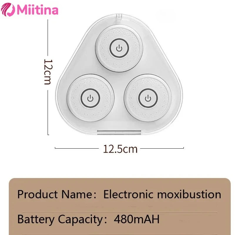 50Pcs Intelligent Moxibustion Device With 3 Gears Smoke-Free Hot Compress Magnetic Charging Relieve Acupoint Fatigue Health Care