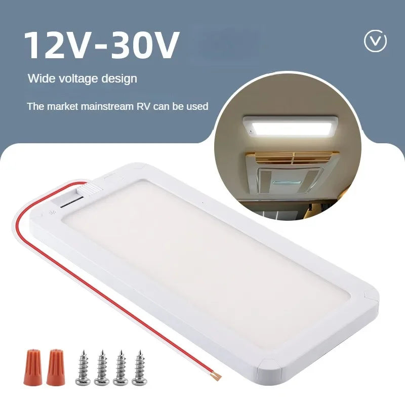 RV Interior Light 96LED 3 Color Dimmable Interior Lighting 12V-30V Ceiling Dome Light for Campers RV Truck Motorhome Caravan