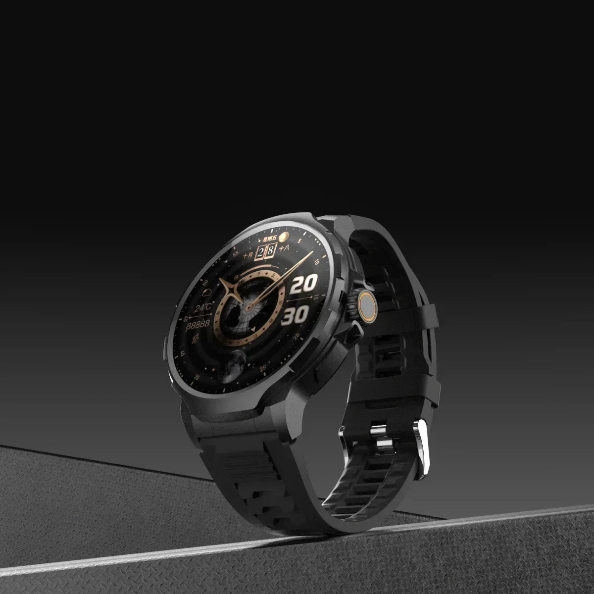 GT100 New Smartwatch 1.85-inch Display HD Screen Android OS 4G SIM Card 180° Rotating Camera WiFi Waterproof Smart Watch Men