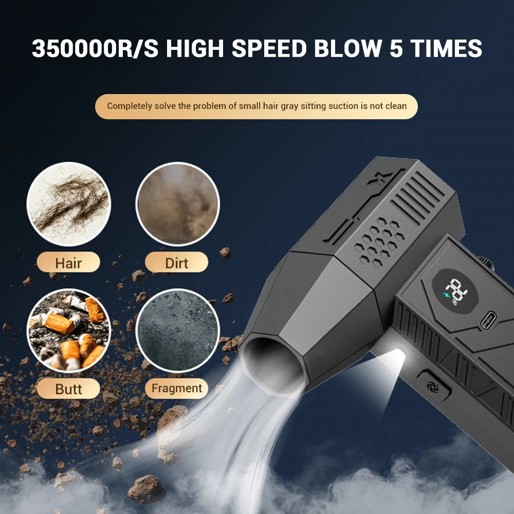 Strong Air Blower 350000RPM Brushless Turbo Jet Blower Vacuum Replaceable Battery Turbo Fan Jet With Led Lighting Dust Removal