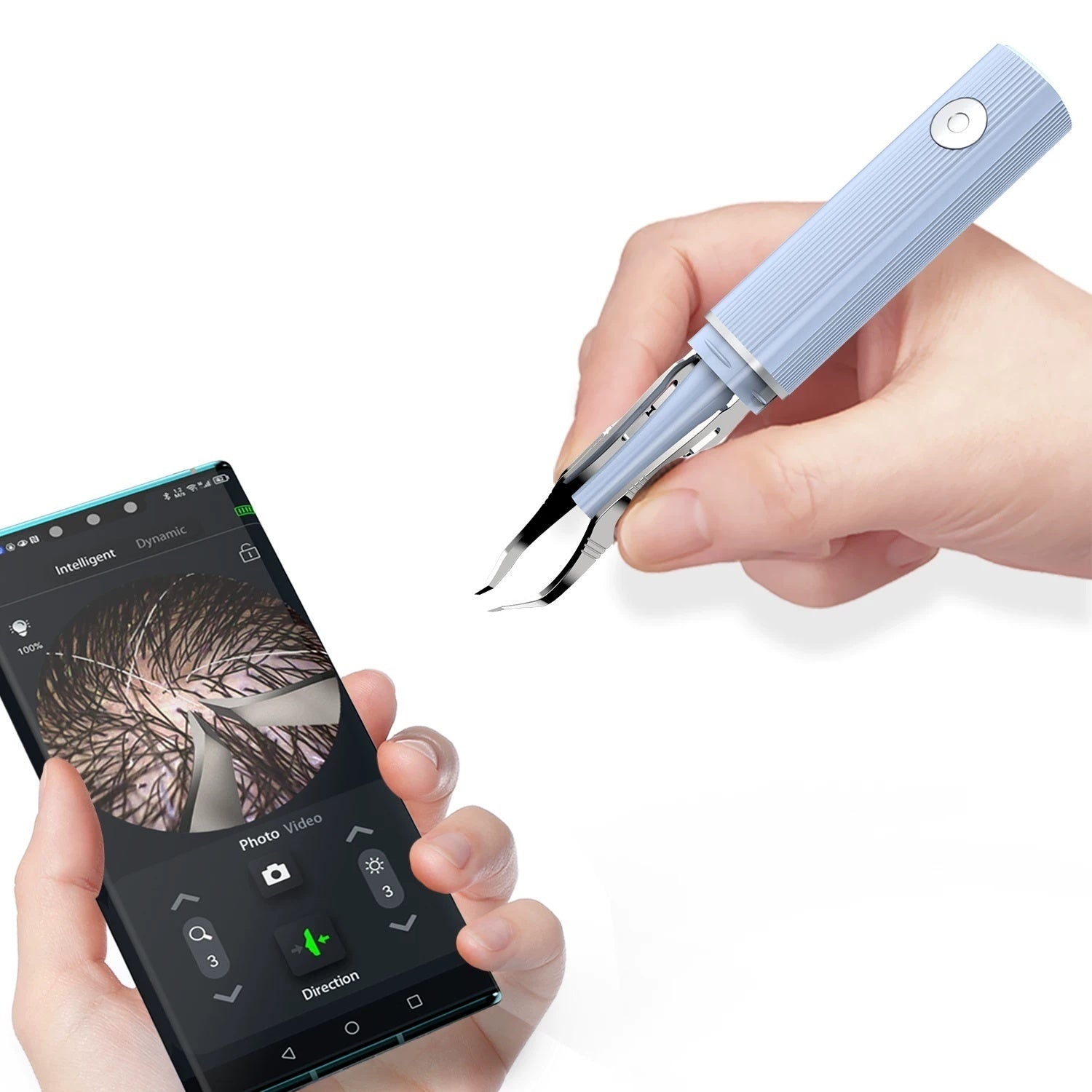 Smart Microscopic Wireless Visual Tweezers For Eyebrow Shaping And Splinter Removal