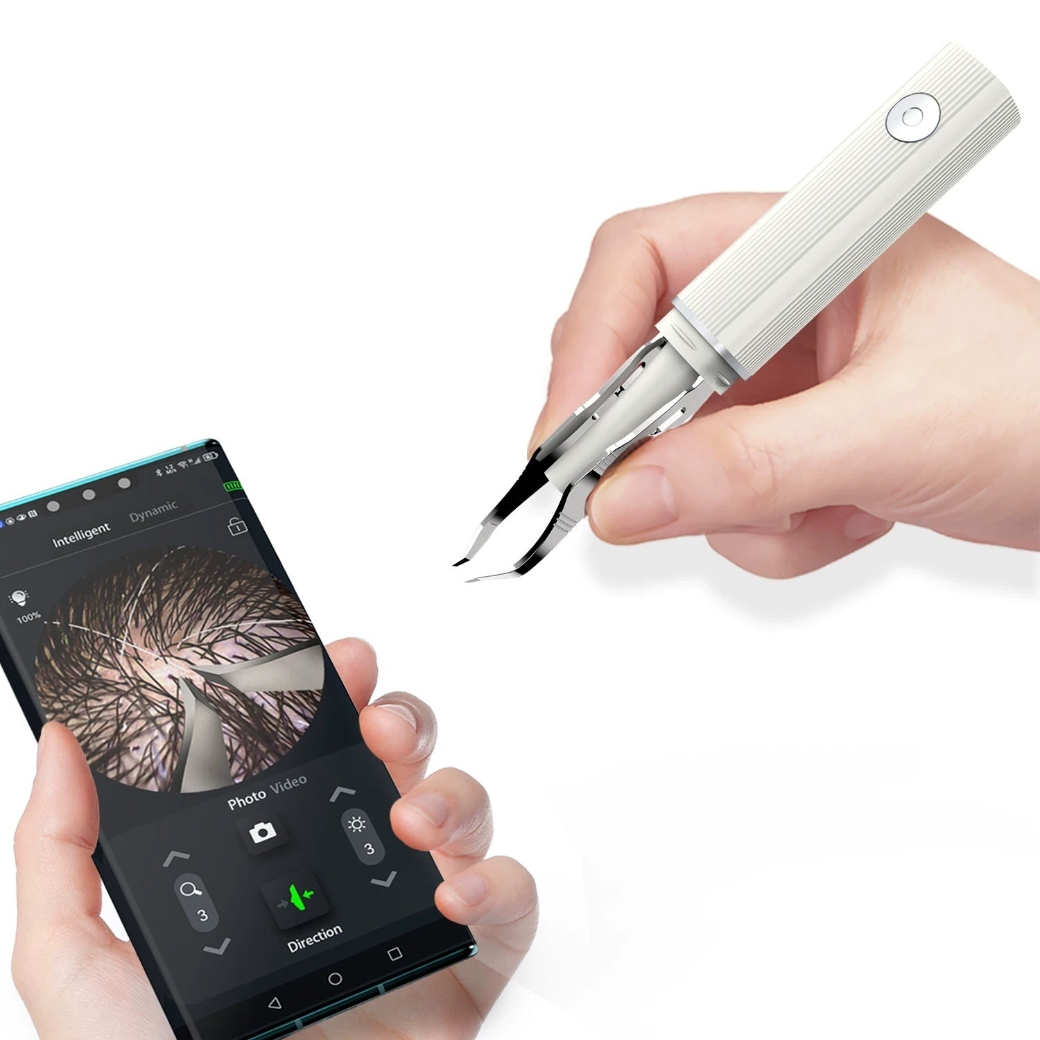 Smart Microscopic Wireless Visual Tweezers For Eyebrow Shaping And Splinter Removal