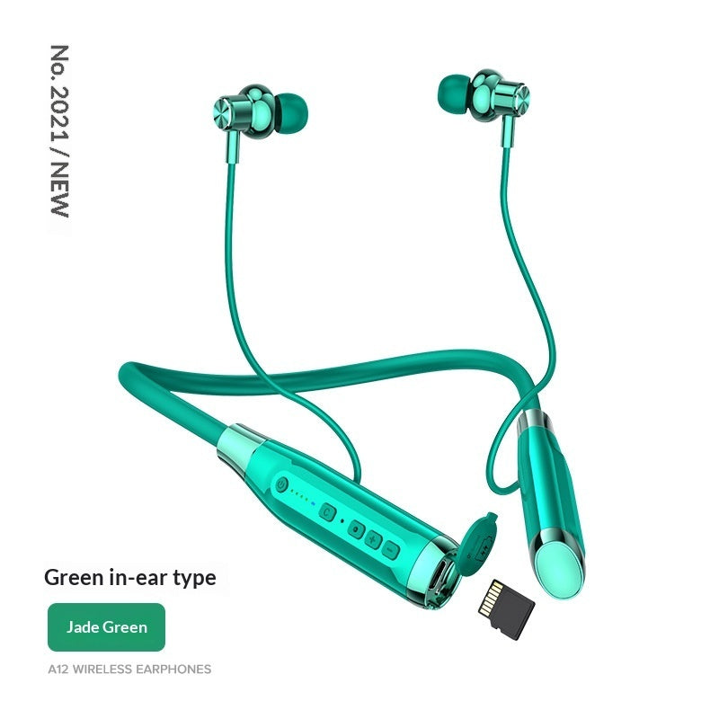 Ultra-long Standby Wireless Neckband Bluetooth Earphones With A Card Slot