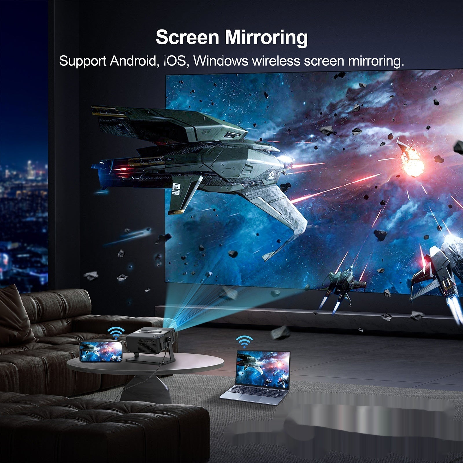 Proyector inalámbrico de cine en casa mini