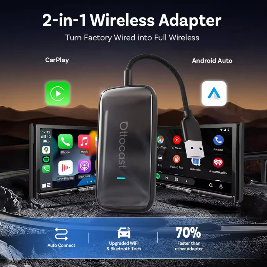 Caja de CarPlay con cable a inalámbrico para sistemas inteligentes de coche Android
