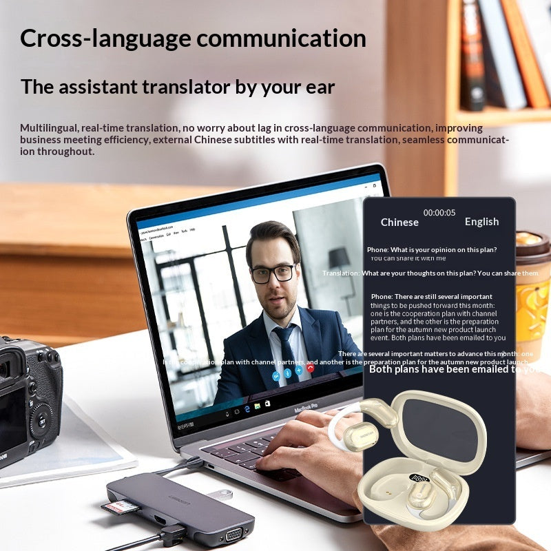 Y16 Auriculares de traducción de voz inteligente Traductor binaural chino-inglés