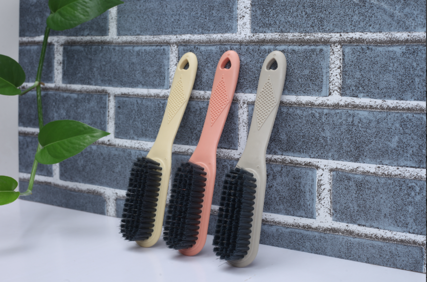 Shoe brush with anti-slip handle-blue-PP+PET-1 piece