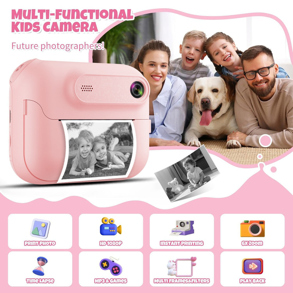 Creative, Portable Instant-printing Polaroid-style Toy Camera For Kids