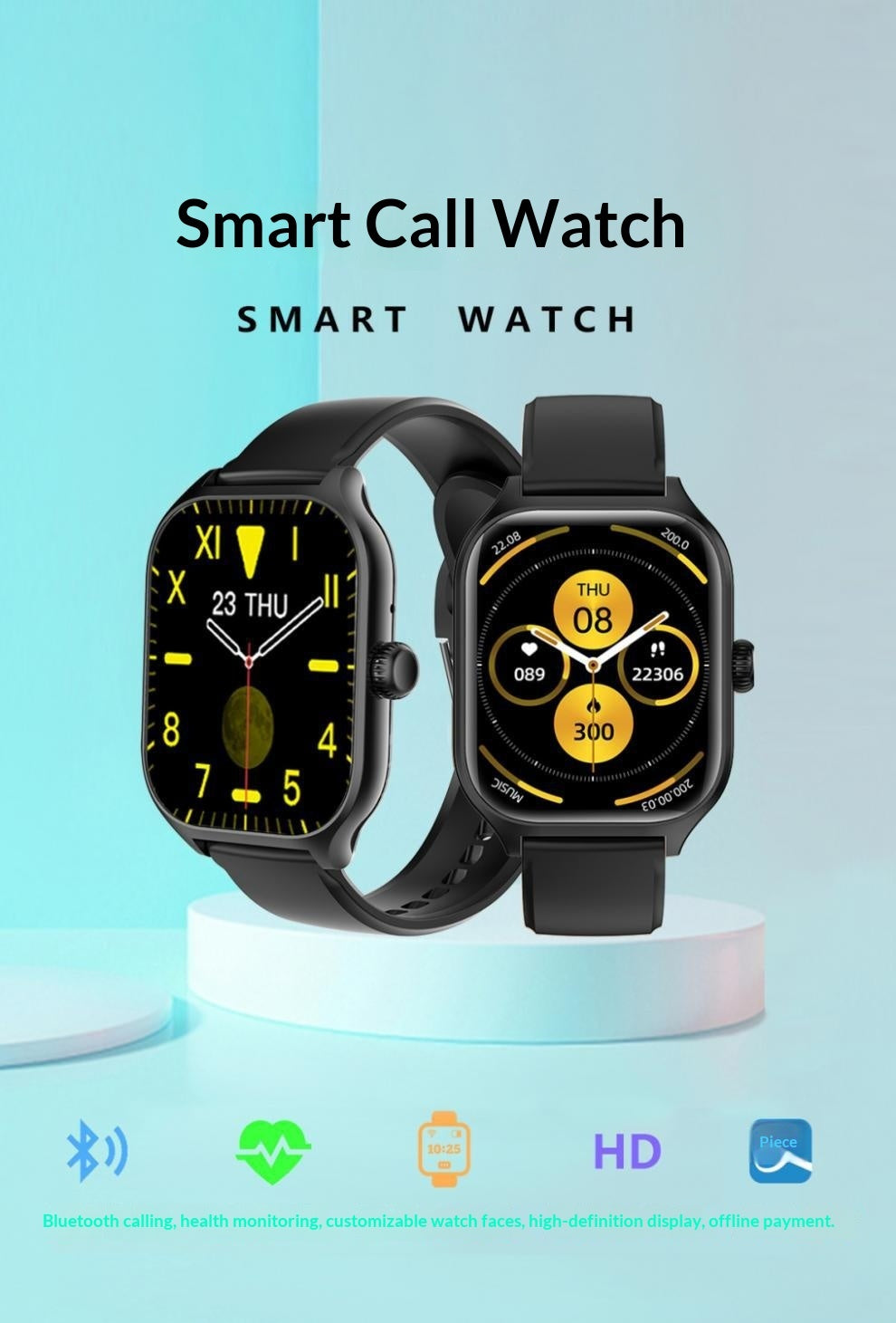 High-end Business Electronic Watch Multi-function Smart Watch Waterproof Bluetooth Call Offline Payment Sports Bracelet