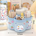 Rotating pen holder-with sticker-Sky blue-1 piece