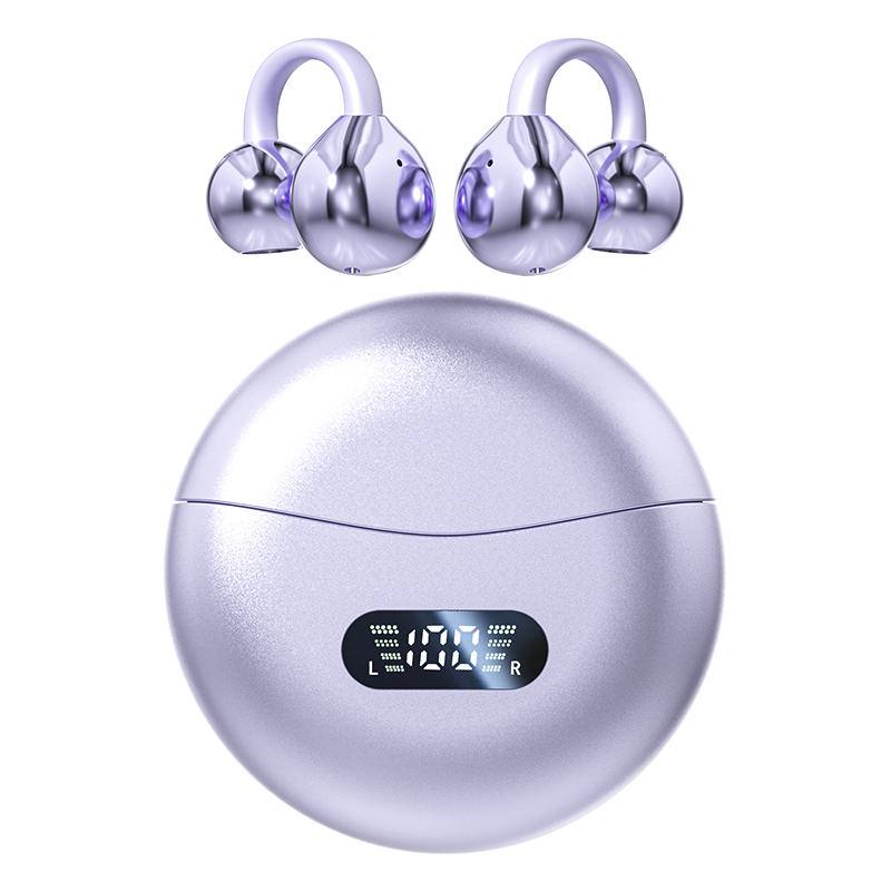 Ear-clip Bluetooth Headset-Purple-PC+ABS-1 Pair