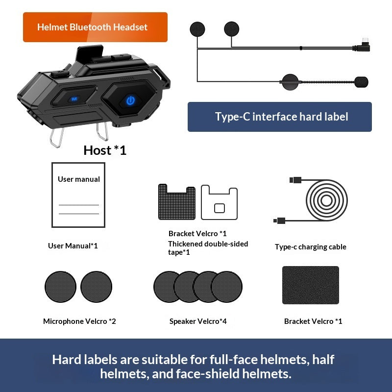 Motorcycle Helmet With Bluetooth Earphones And Water Resistance